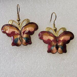 Enamel Butterfly Earrings